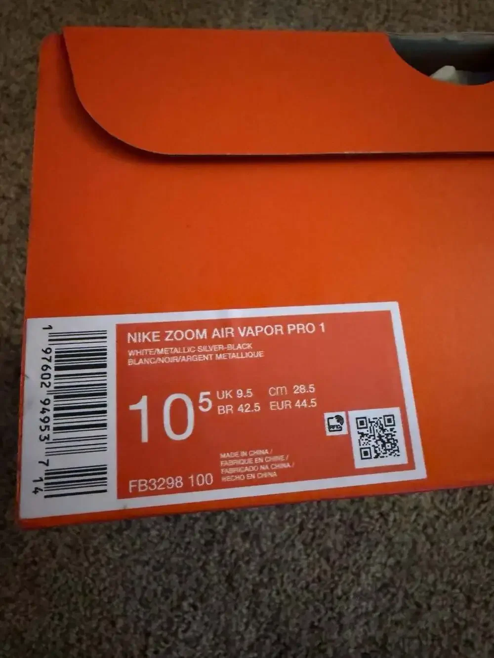 Nike Air Zoom Vapor Pro 1 Football Cleats White/Metallic Silver